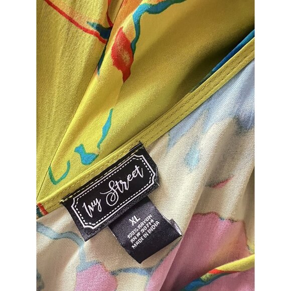 Ivy Street Sz XL Wide Leg Jumpsuit Spaghetti Strap BOLD Floral Summer Comfy CUTE - Picture 8 of 12